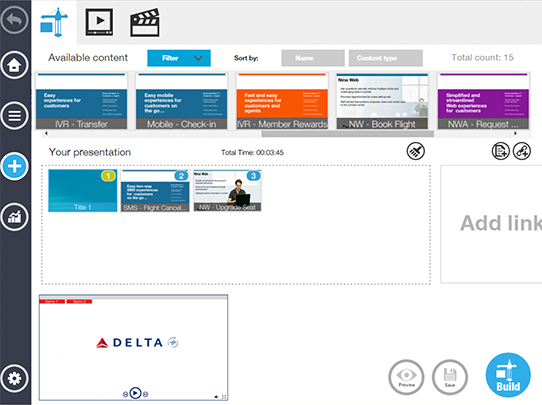 Drag and drop tiles to easily create custom presentations